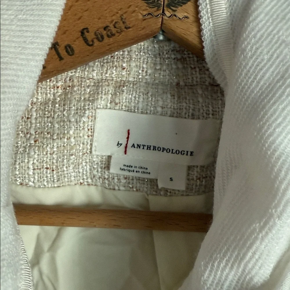 NEW By Anthropologie Tweed Patch Pocket Dickie Jacket Small - Picture 8 of 12